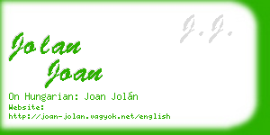 jolan joan business card
